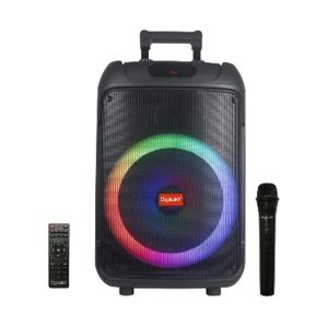 DigitalX PartyMate T501 portable Bluetooth party trolley speaker with RGB lighting, wireless microphone, remote control and telescopic carry handle